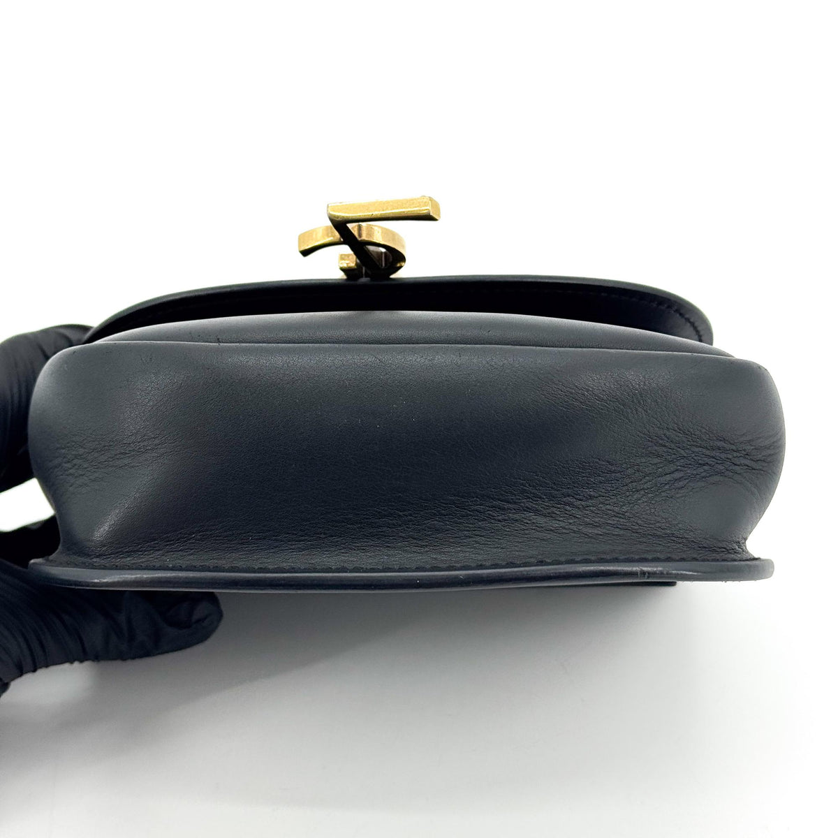 Saint Laurent Kaia Mini Leather Crossbody Bag Black