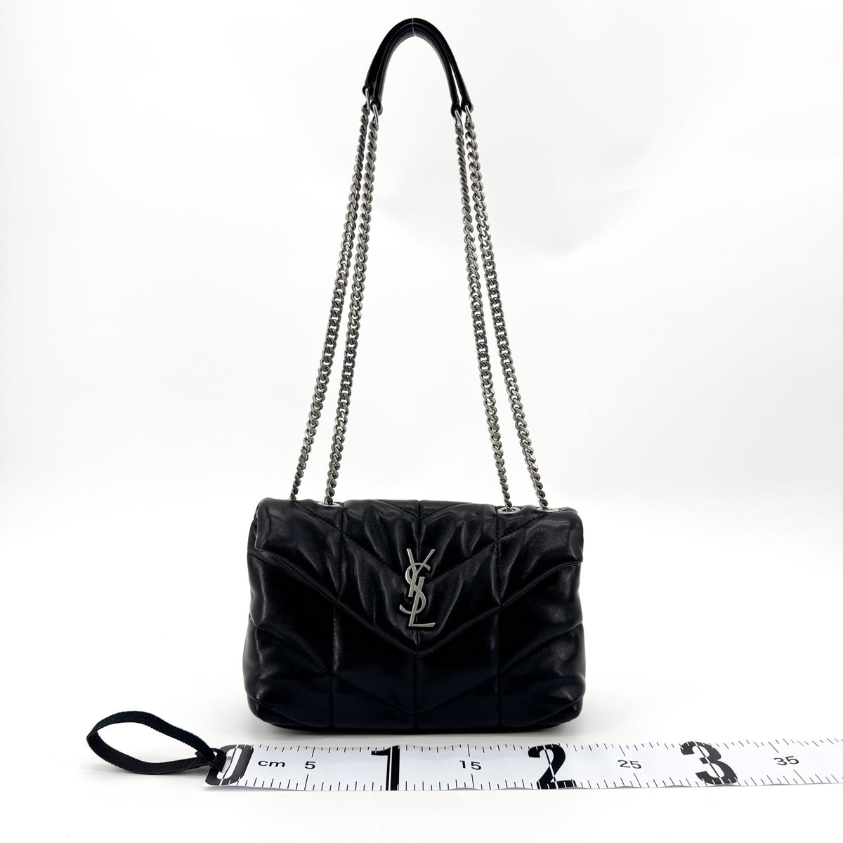 Saint Laurent Toy Lulu Puffer Bag Black Silver Hardware