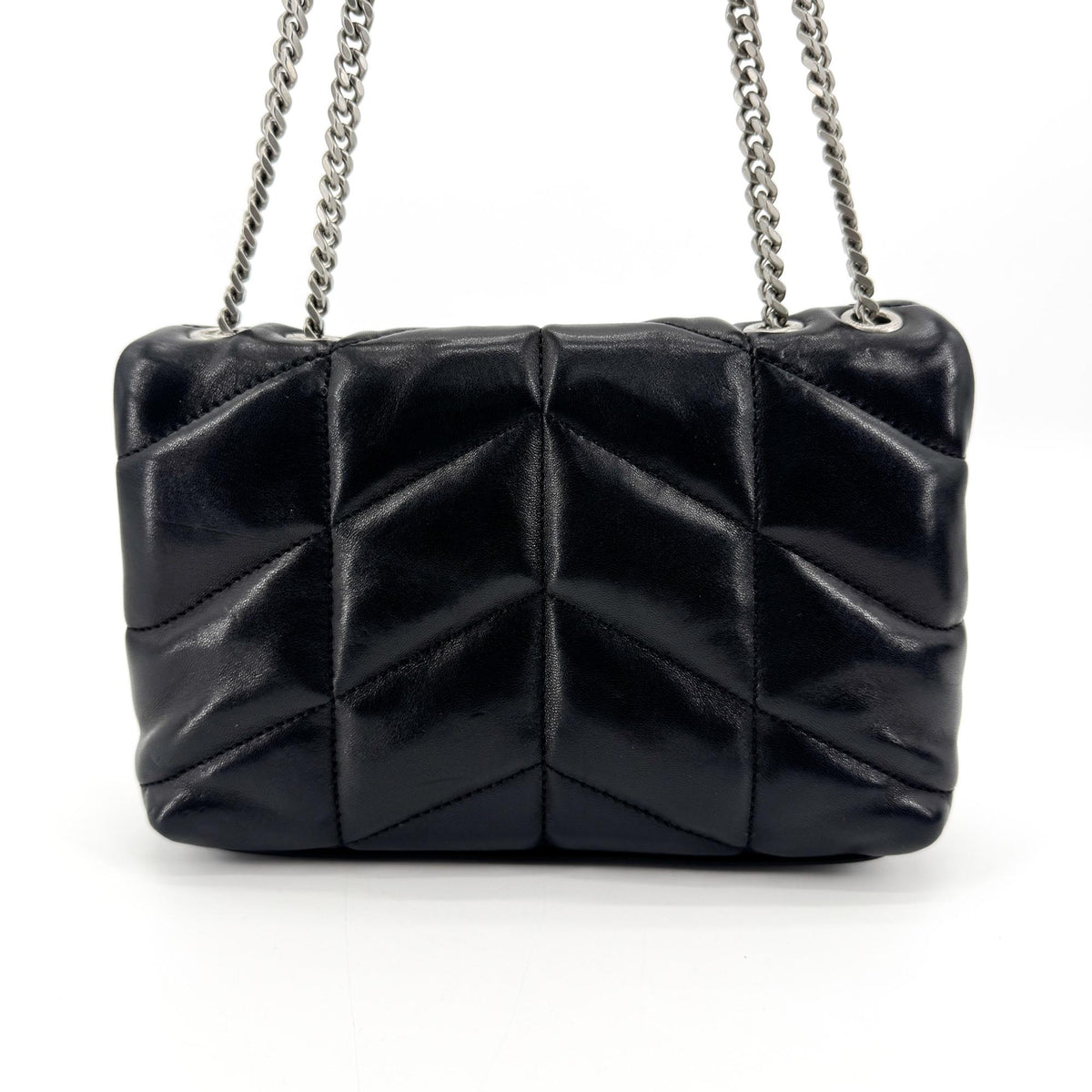 Saint Laurent Toy Lulu Puffer Bag Black Silver Hardware