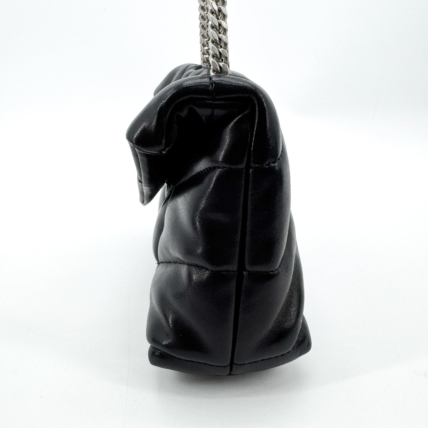 Saint Laurent Toy Lulu Puffer Bag Black Silver Hardware