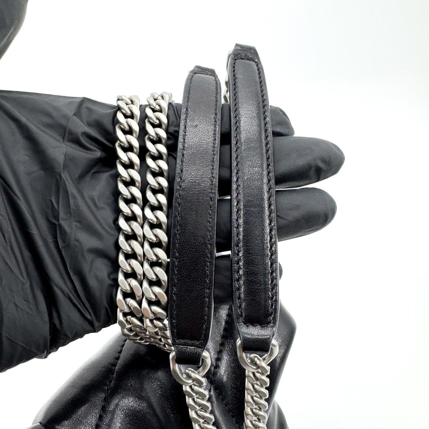 Saint Laurent Toy Lulu Puffer Bag Black Silver Hardware