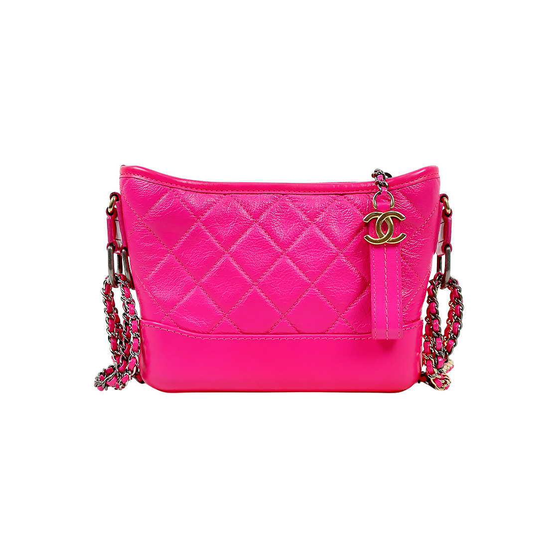 Chanel Neon Pink Small Gabrielle Hobo Bag