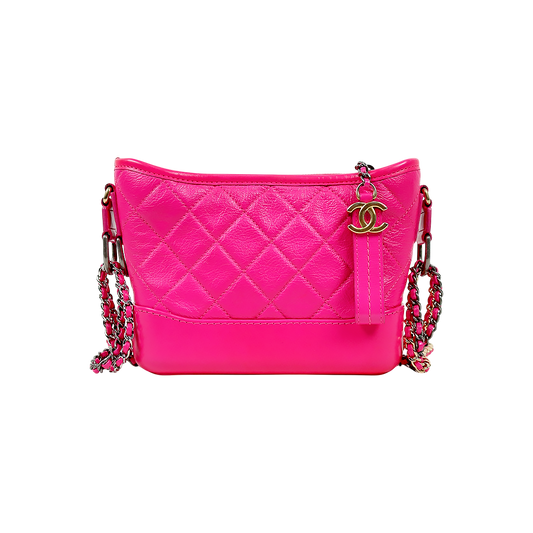 Chanel Neon Pink Small Gabrielle Hobo Bag