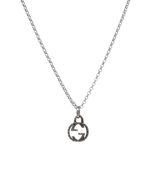 Gucci Ebony Interlocking G Silver Necklace