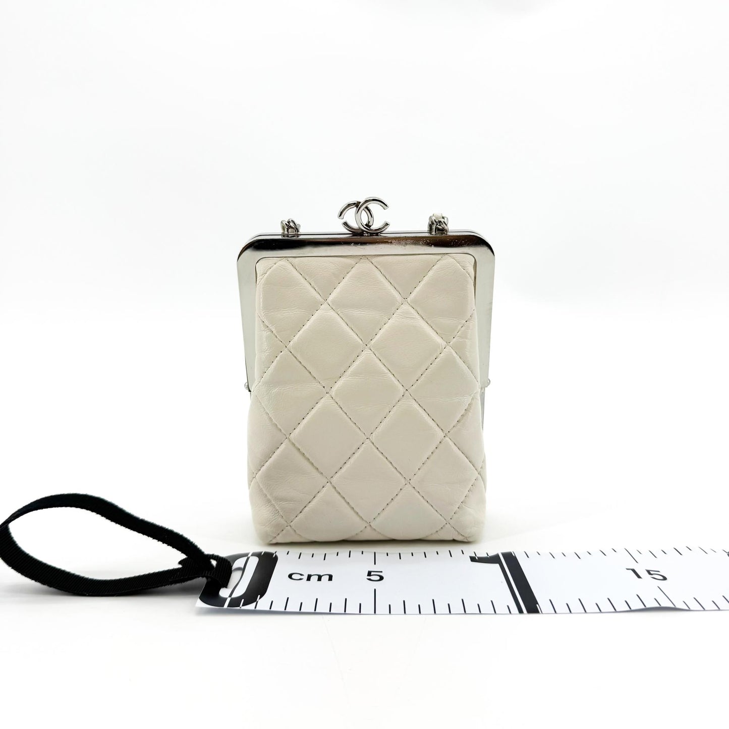 Chanel Mini Chain Flap Clutch White