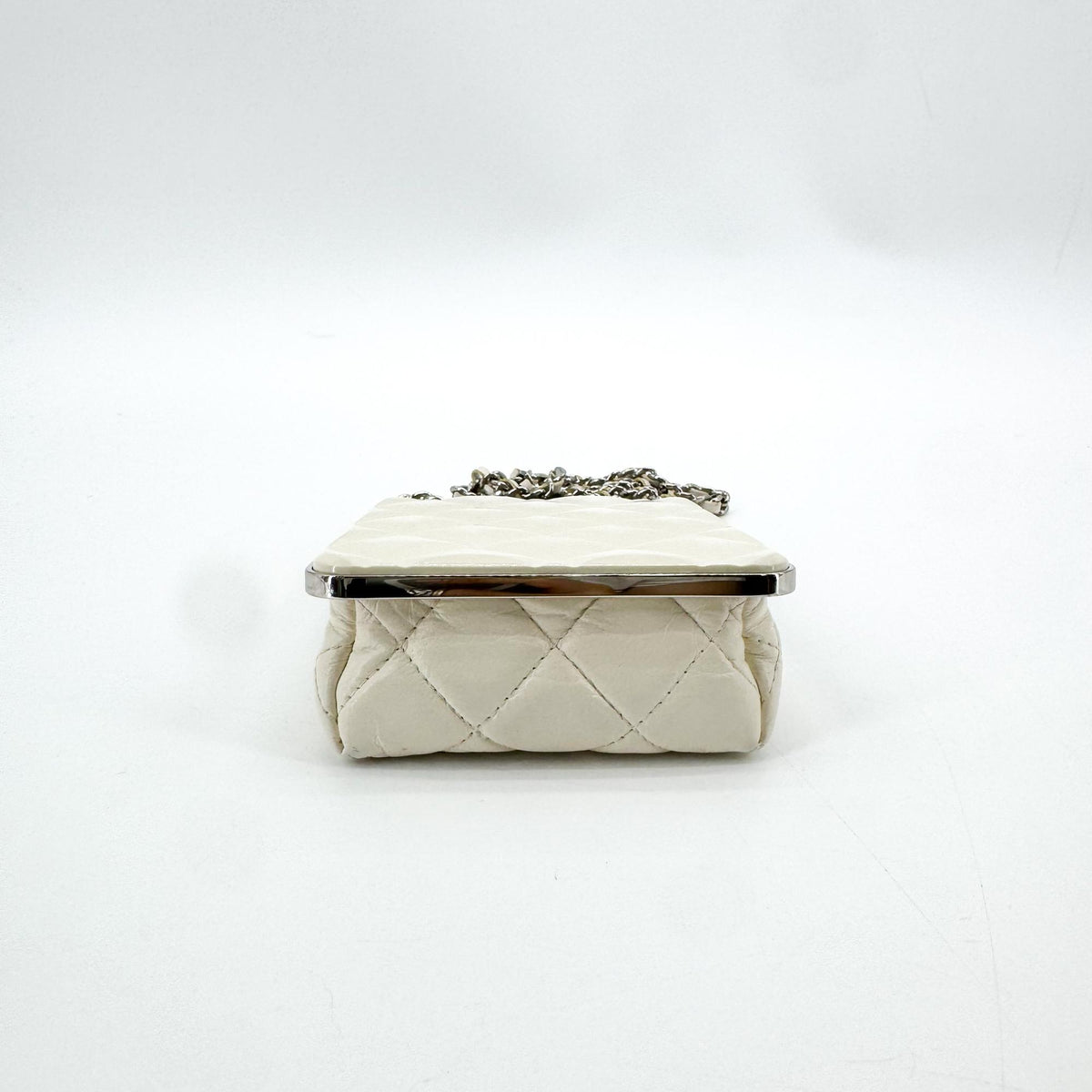 Chanel Mini Chain Flap Clutch White