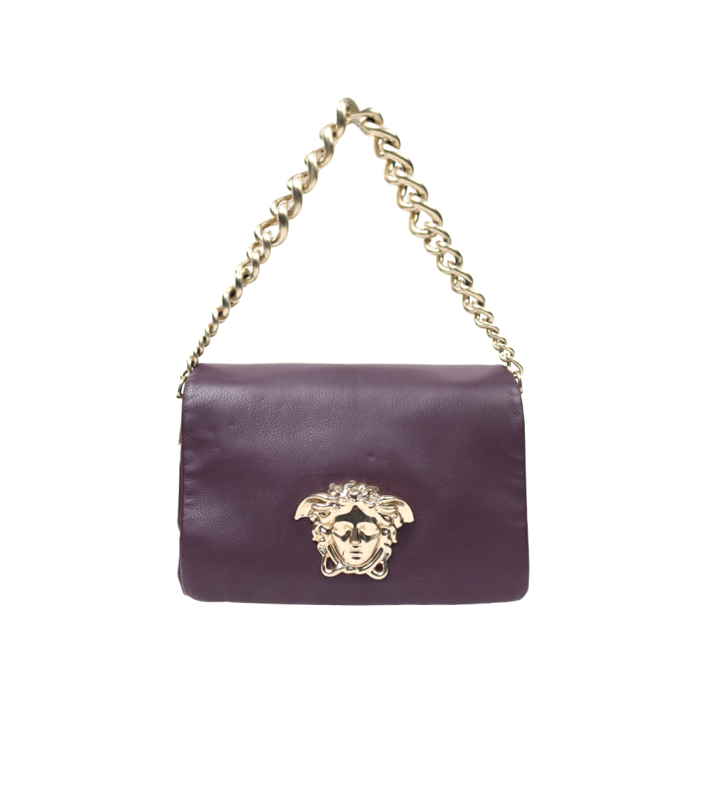 Versace Purple Sultan Chain Shoulder Bag