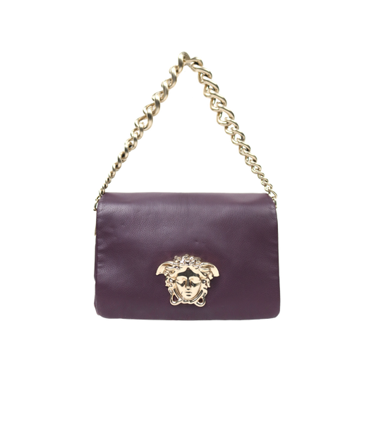 Versace Purple Sultan Chain Shoulder Bag