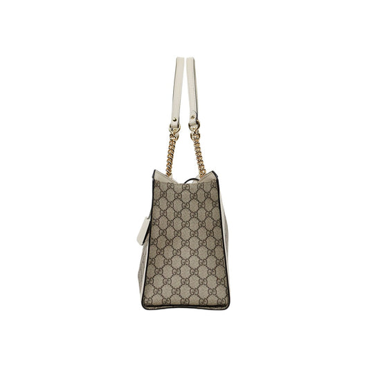 Gucci White GG Supreme Medium Paddle Lock Shopper Bag