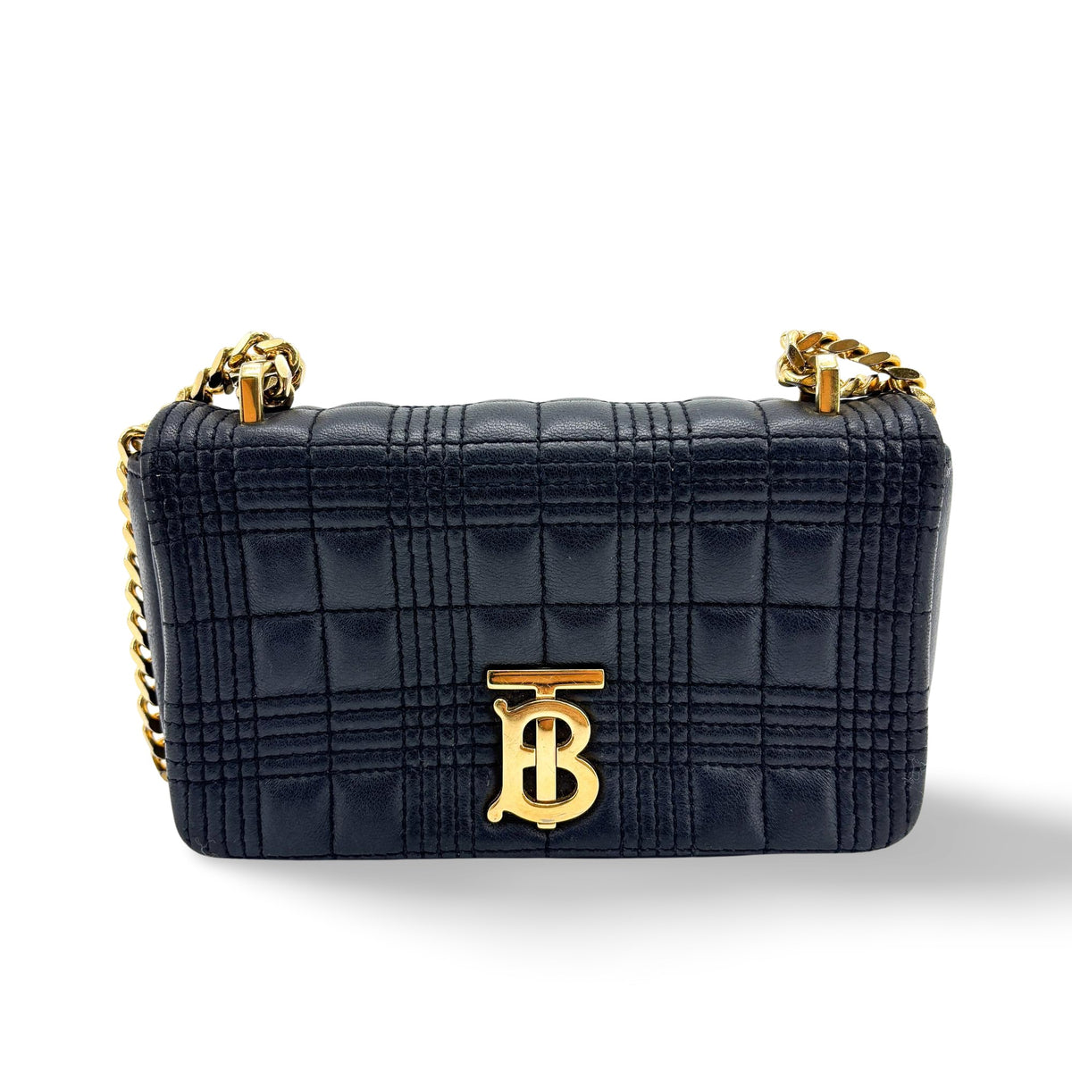 Sac Lola matelassé en cuir mini Burberry noir