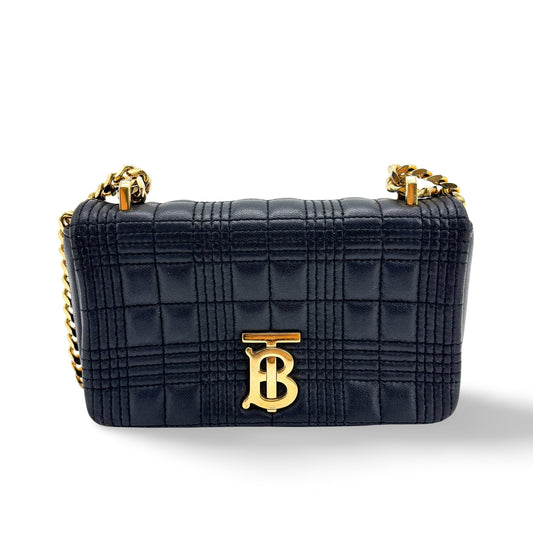 Sac Lola matelassé en cuir mini Burberry noir