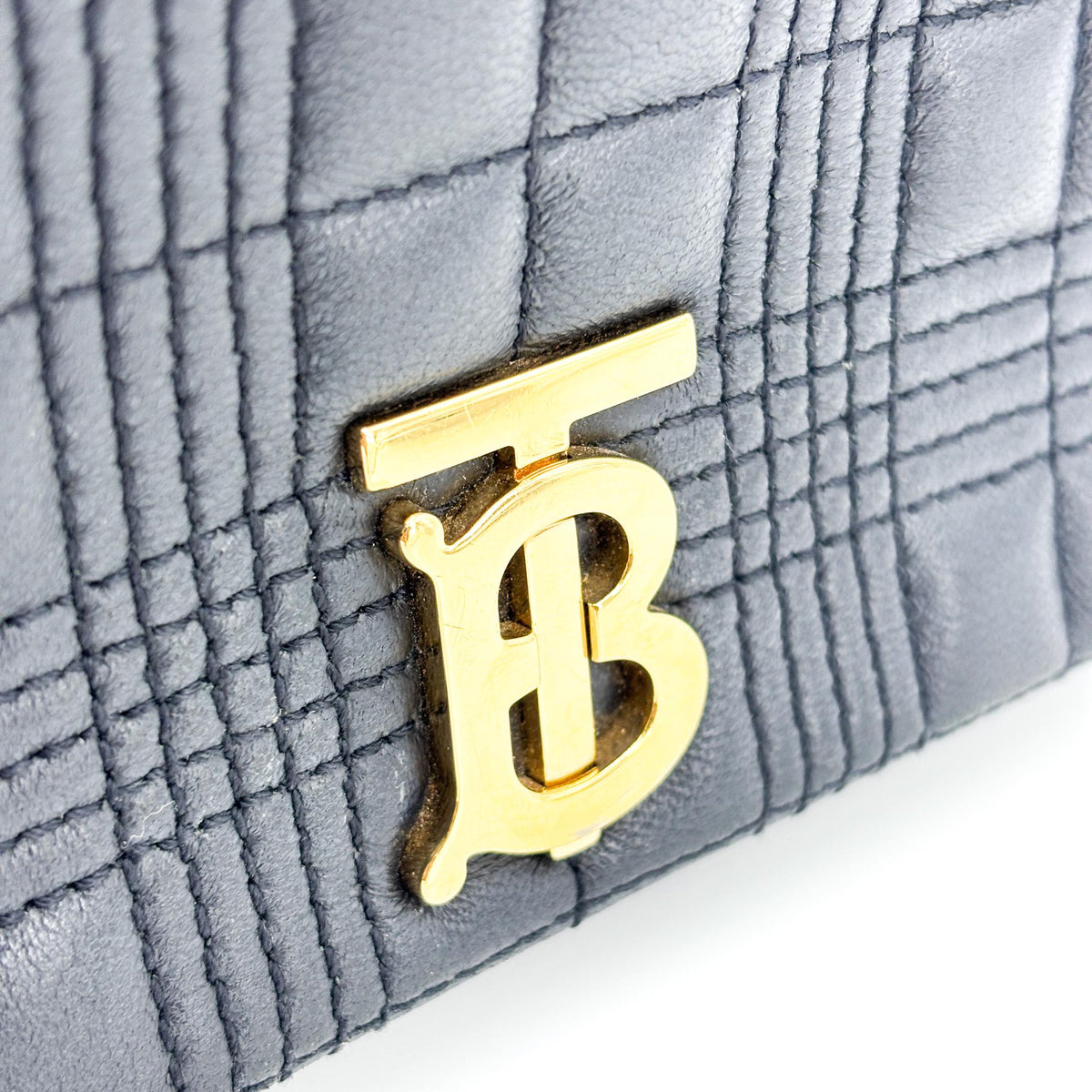 Sac Lola matelassé en cuir mini Burberry noir
