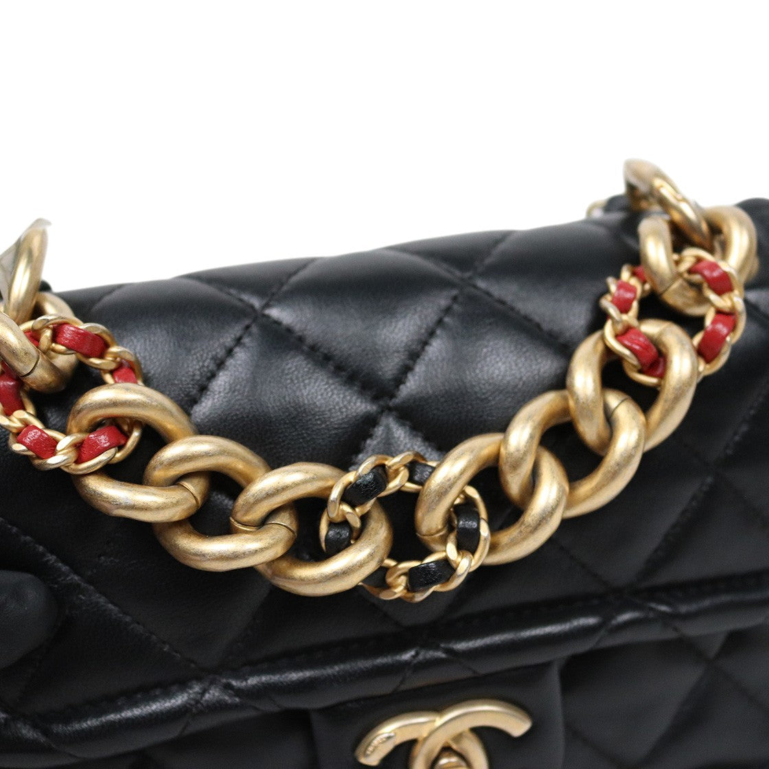 Chanel Black Quilted CC Top-Handle Chain Shoulder Bag