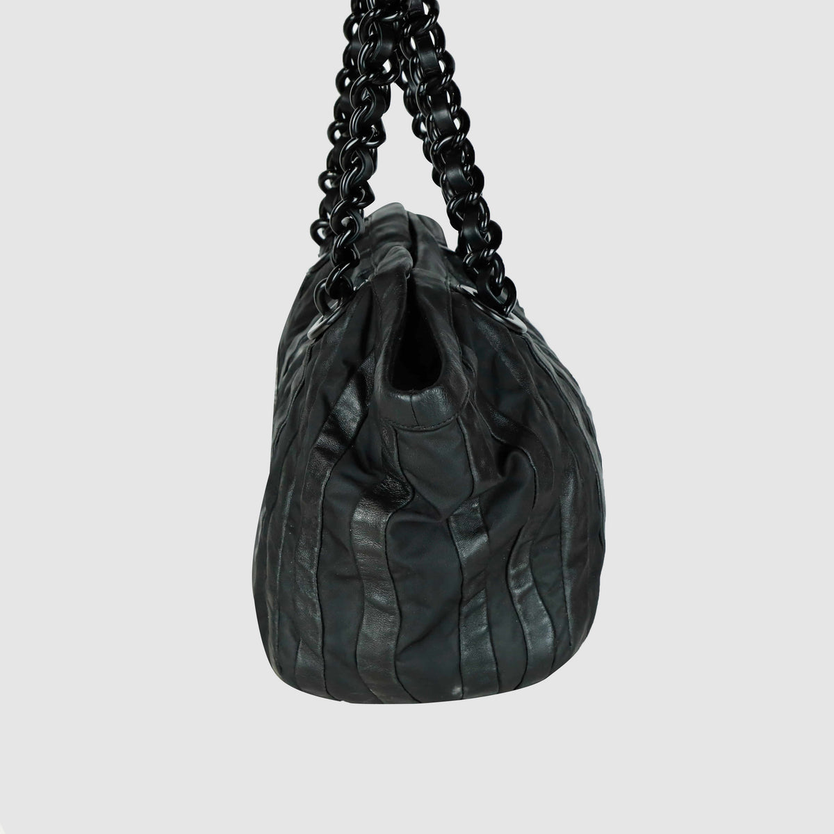 Nylon leather shoulder bag