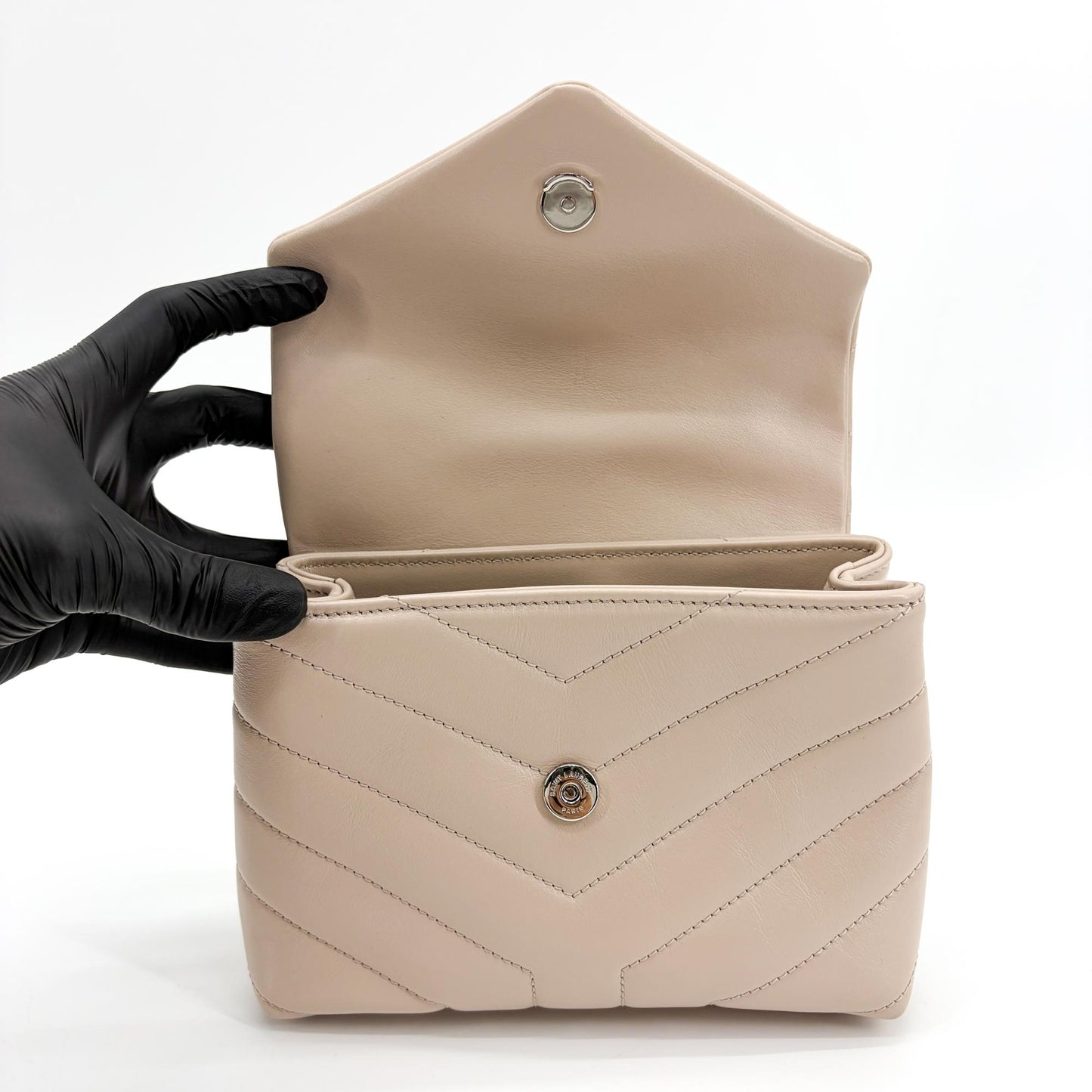 Saint Laurent Toy Lulu Shoulder Bag Beige