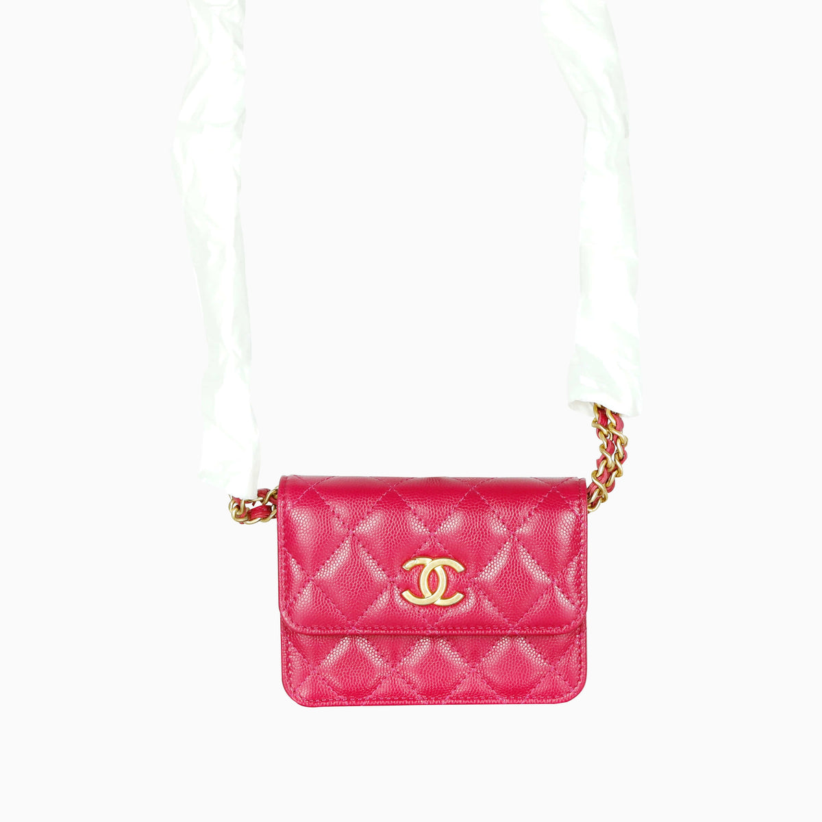 CC Caviar Flap Chain Wallet Crossbody Bag