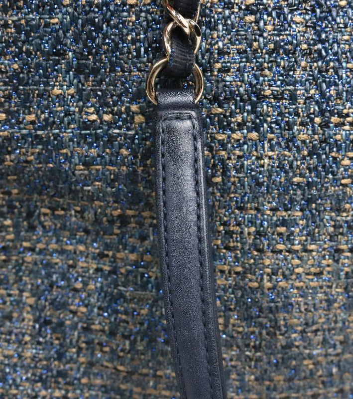 Chanel Navy Tweed Deauville Bag
