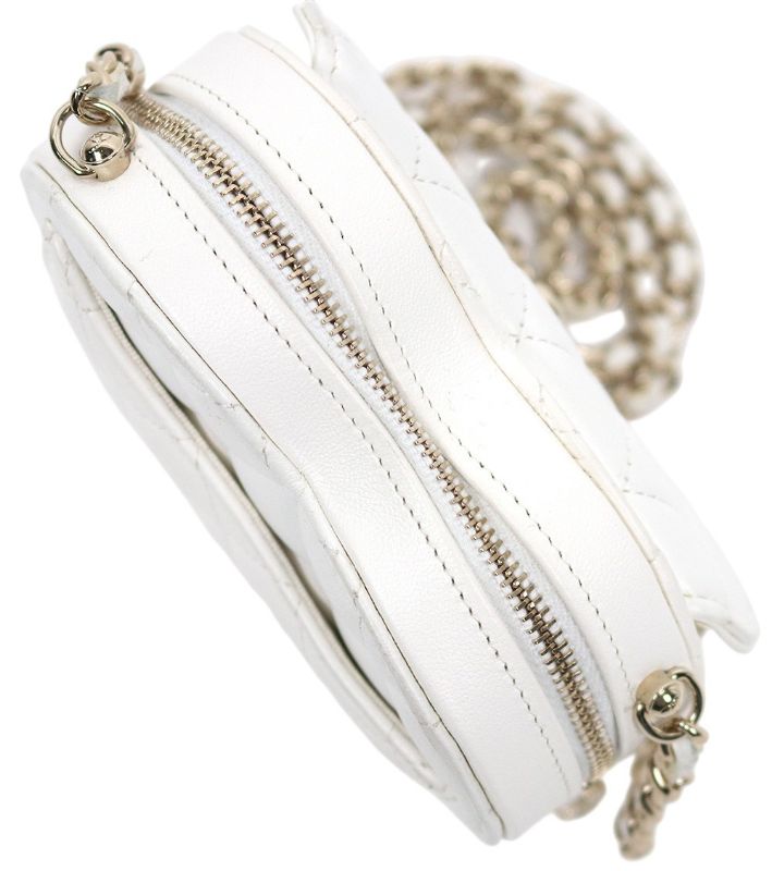 Chanel White Small Heart Crossbody Bag