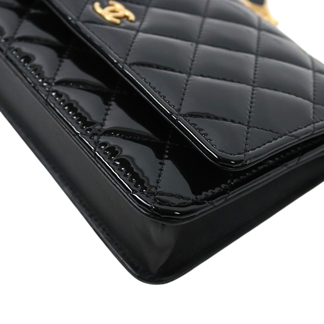 Chanel Black Faux Leather WOC Crossbody Bag