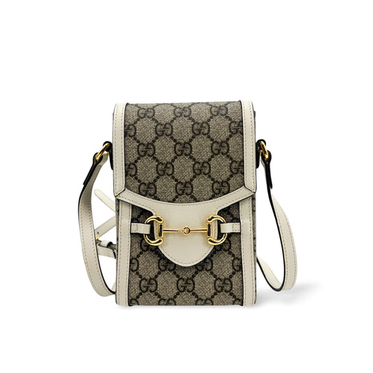 Gucci Horsebit 1955 Mini Bag GG Supreme White