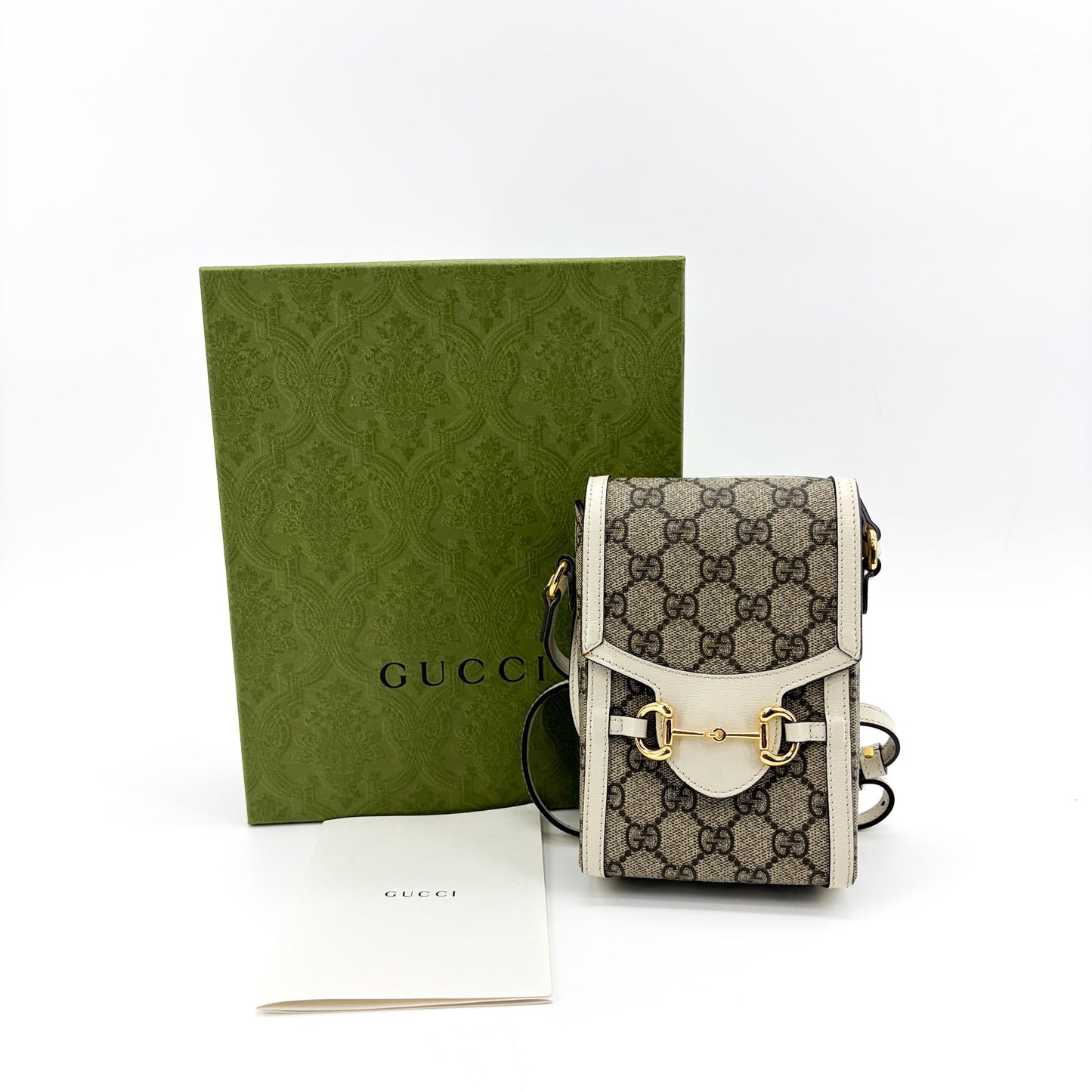 Gucci Horsebit 1955 Mini Bag GG Supreme White