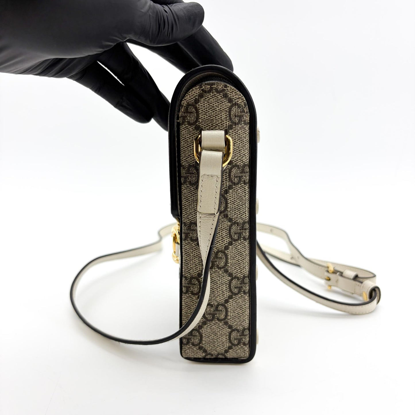 Gucci Horsebit 1955 Mini Bag GG Supreme White
