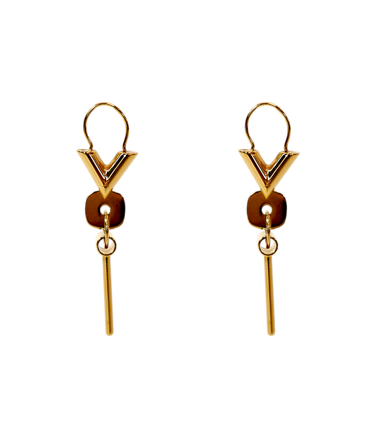 Louis Vuitton Essential V Hoop Gold Earrings