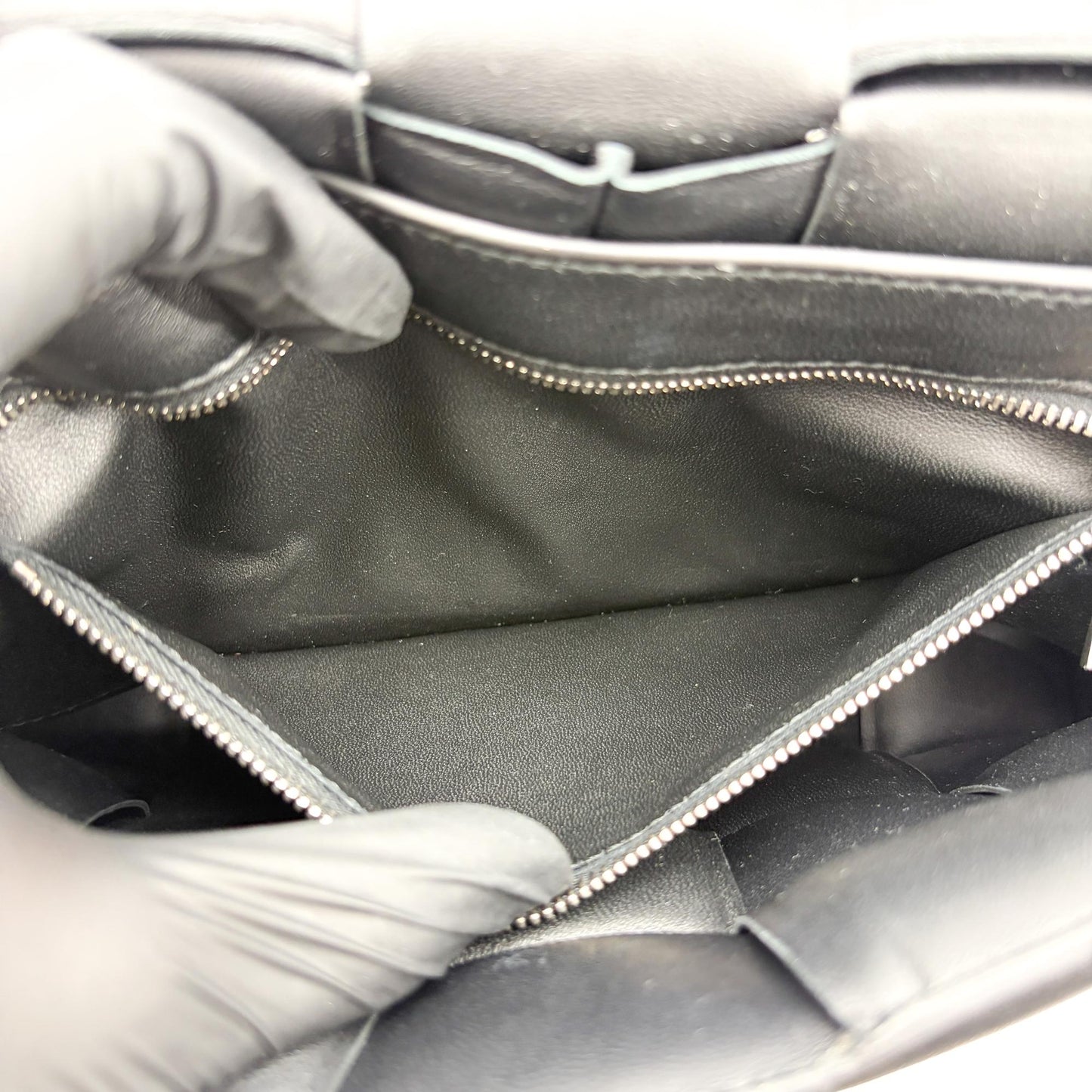 Bottega Veneta Padded Cassette Chain Shoulder Bag Black Silver