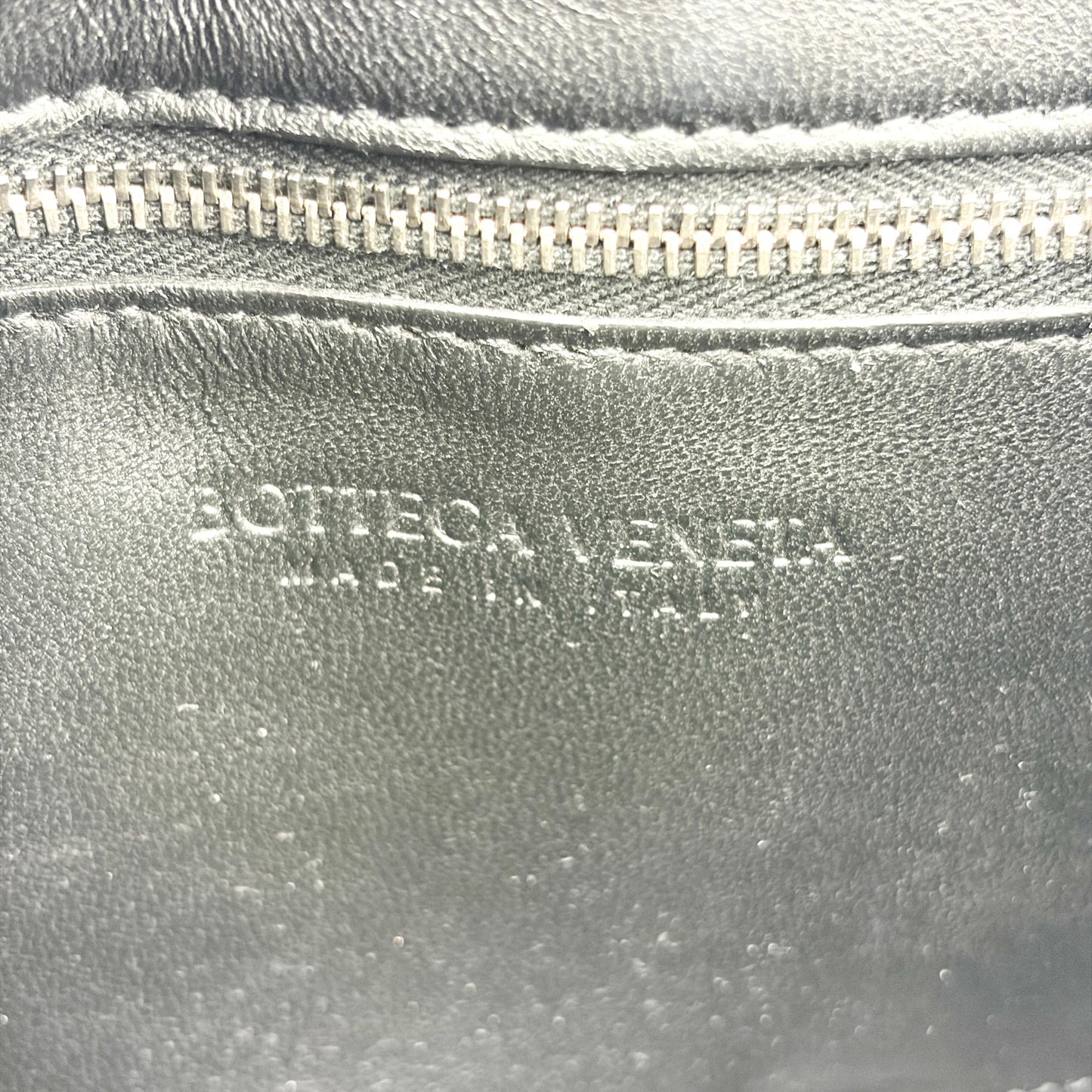 Bottega Veneta Padded Cassette Chain Shoulder Bag Black Silver