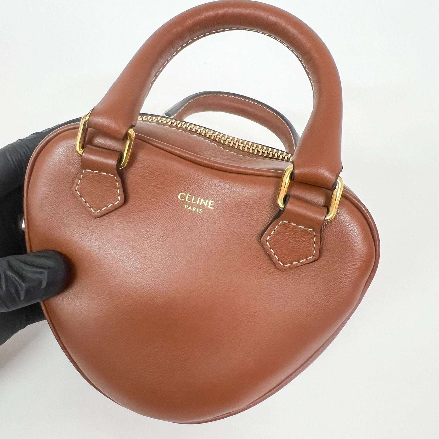 Celine Mini Heart Handle Bag Smooth Calfskin Tan