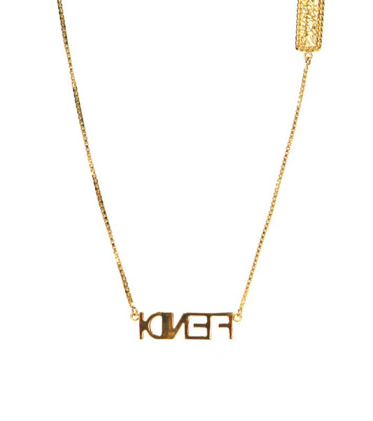 Fendi Lettering FENDI Gold Necklace