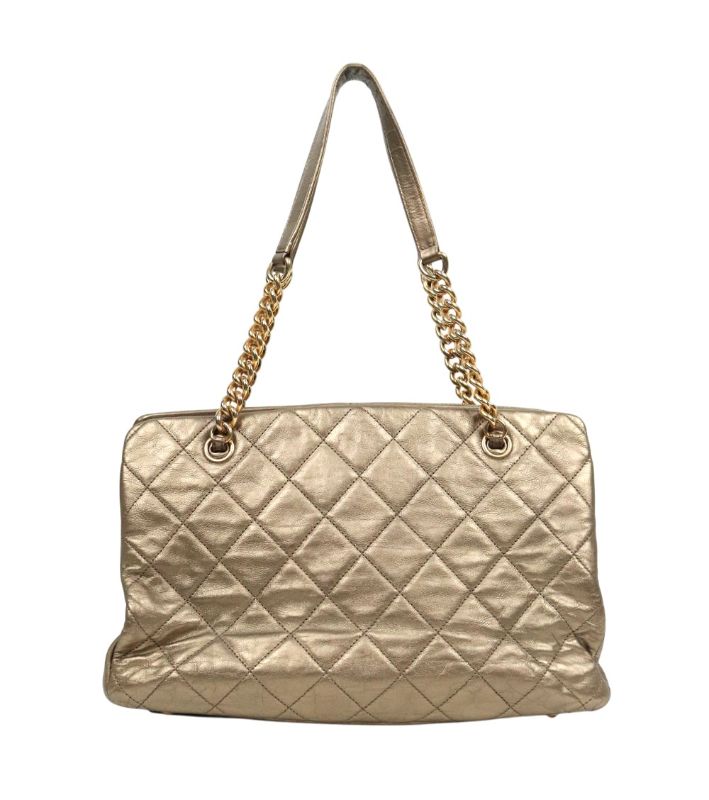 Chanel Gold Quilted CC Chain Shoulder Bag