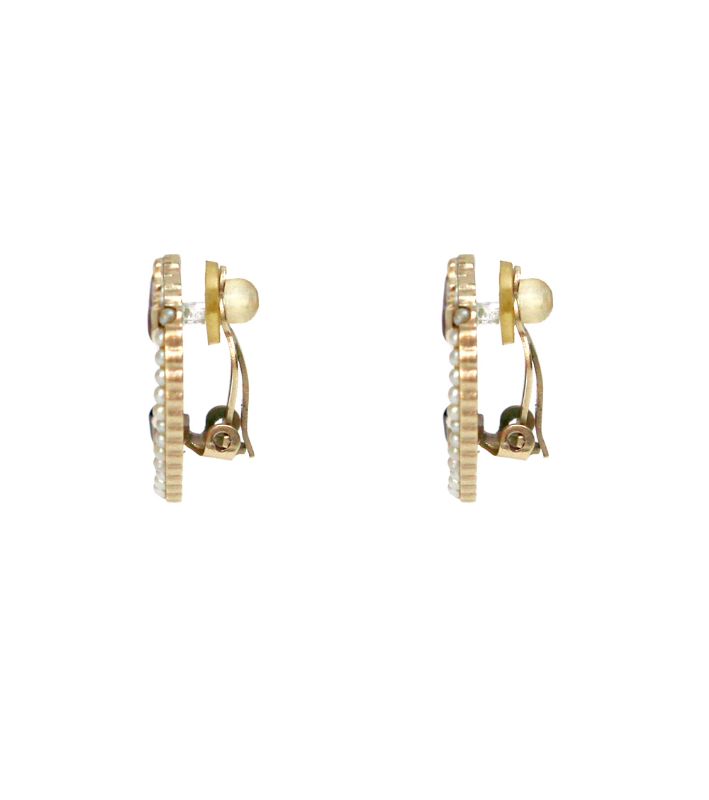Chanel Coco Heart Pearl Earrings