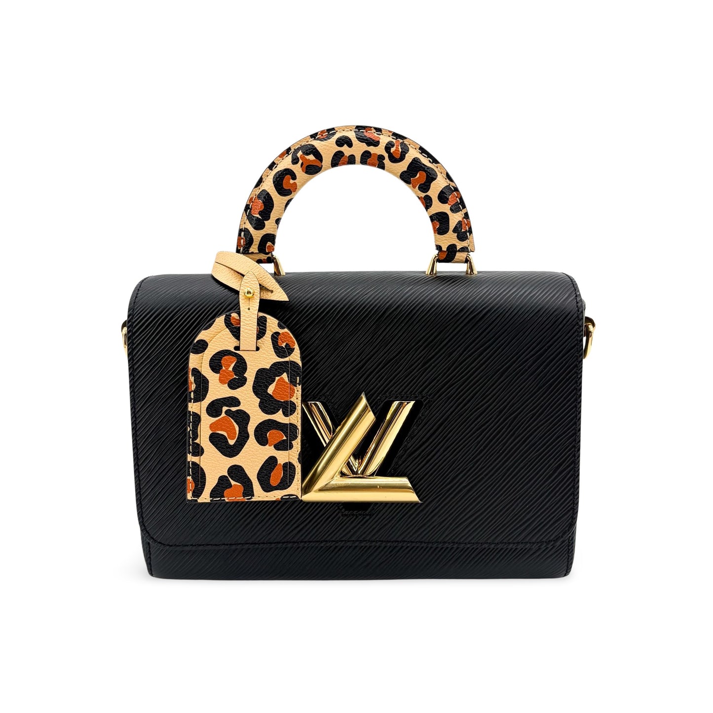 Louis Vuitton Twist One Handle PM Black Epi Leather Leopard
