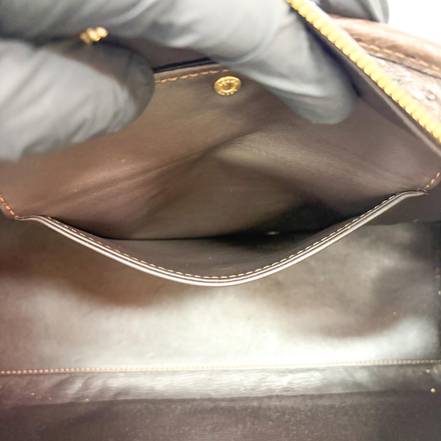 Loewe Ostrich Amazona 28 Tote Bag Dark Brown