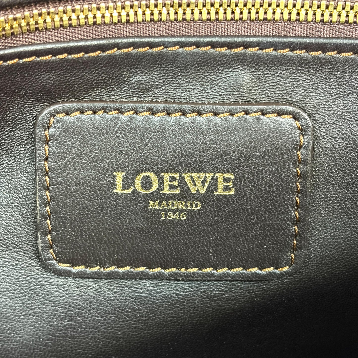Loewe Ostrich Amazona 28 Tote Bag Dark Brown