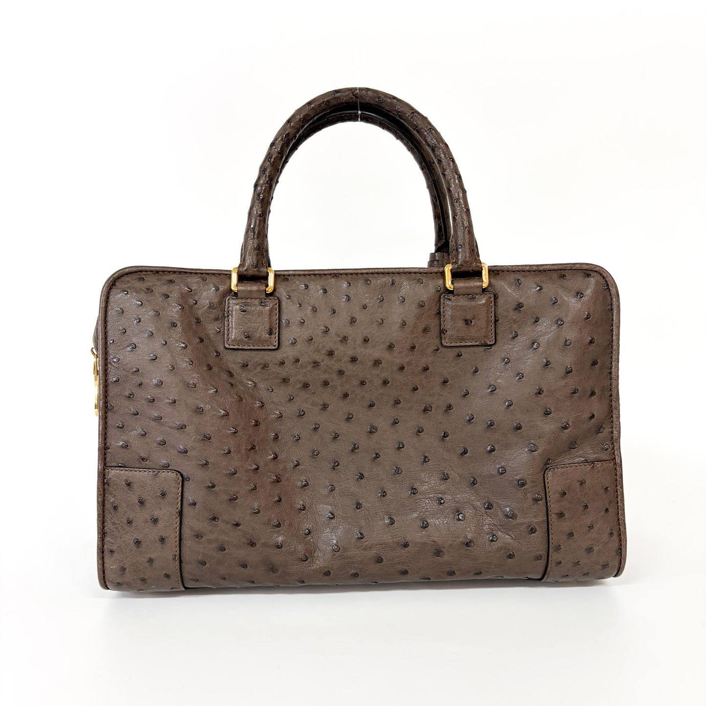 Loewe Ostrich Amazona 28 Tote Bag Dark Brown