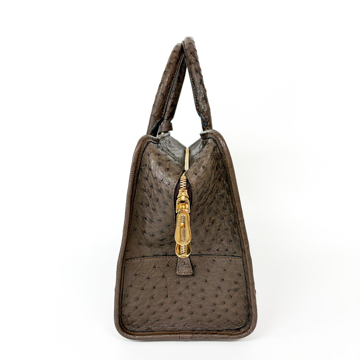 Loewe Ostrich Amazona 28 Tote Bag Dark Brown