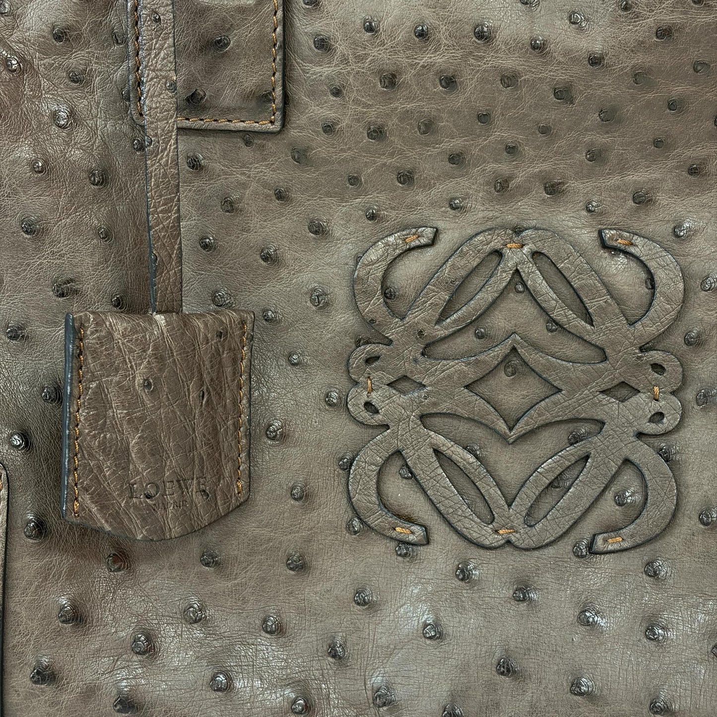 Loewe Ostrich Amazona 28 Tote Bag Dark Brown