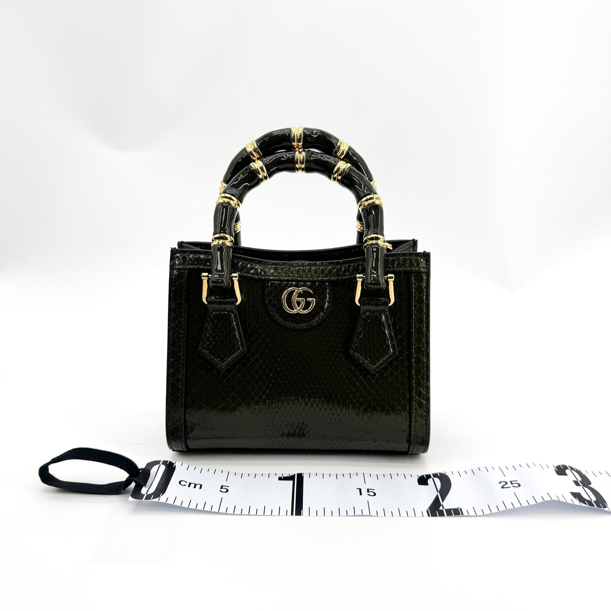 Gucci Diana Mini Python Tote Bag Black