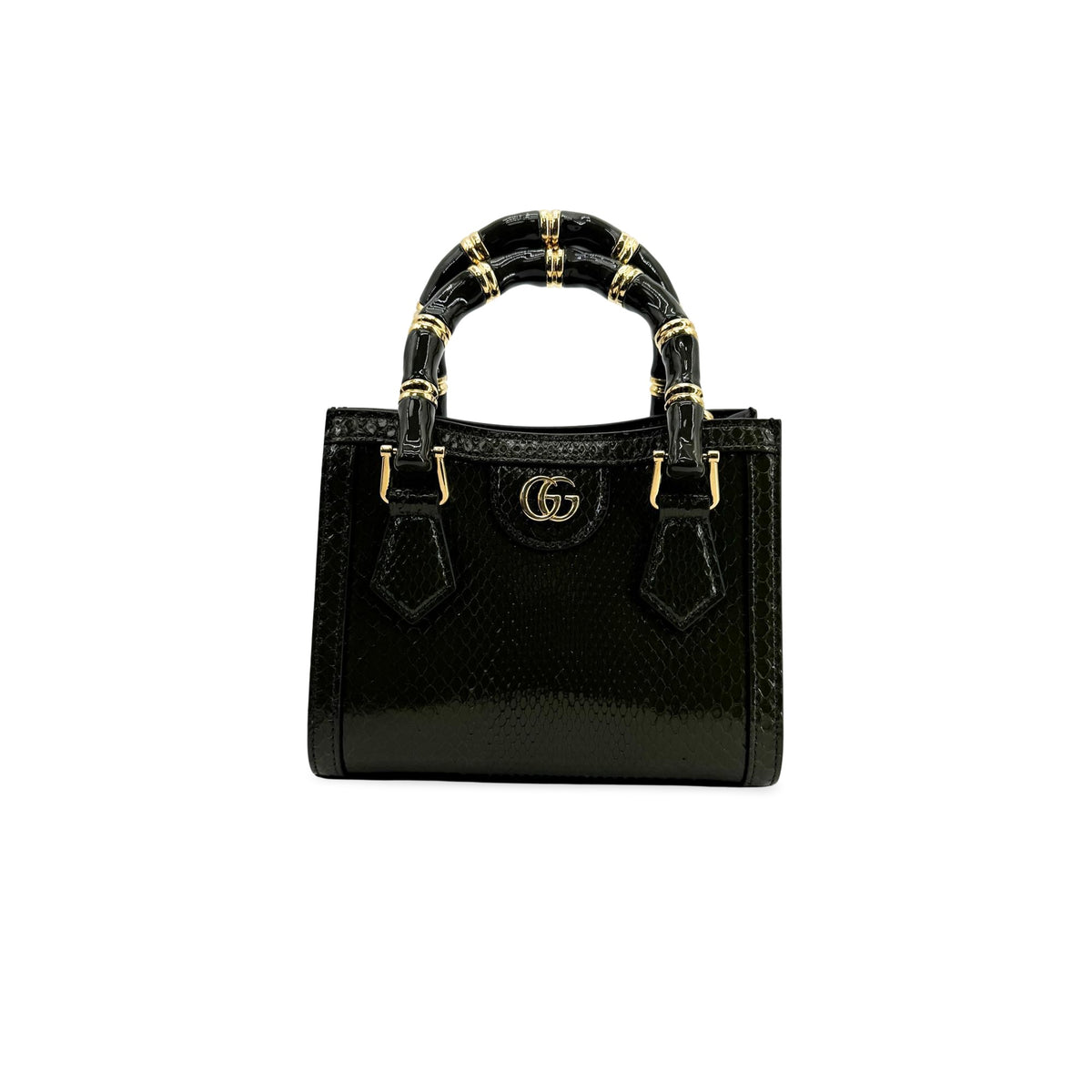 Gucci Diana Mini Python Tote Bag Black