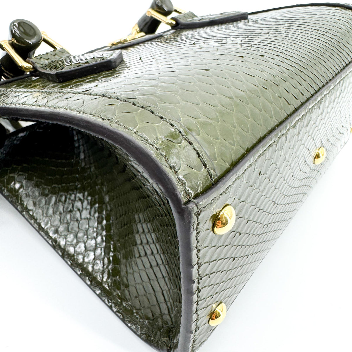 Gucci Diana Mini Python Tote Bag Black