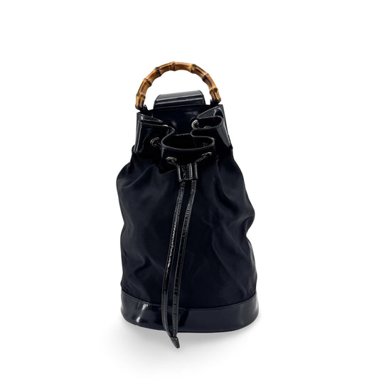 Gucci Bamboo Nylon Mini Backpack Black