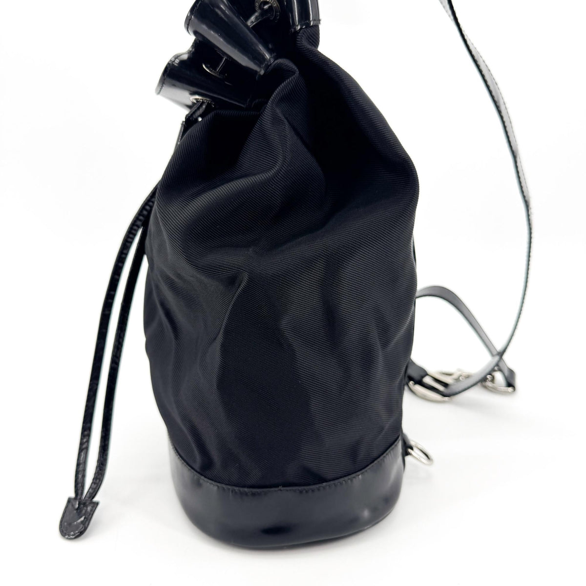 Gucci Bamboo Nylon Mini Backpack Black
