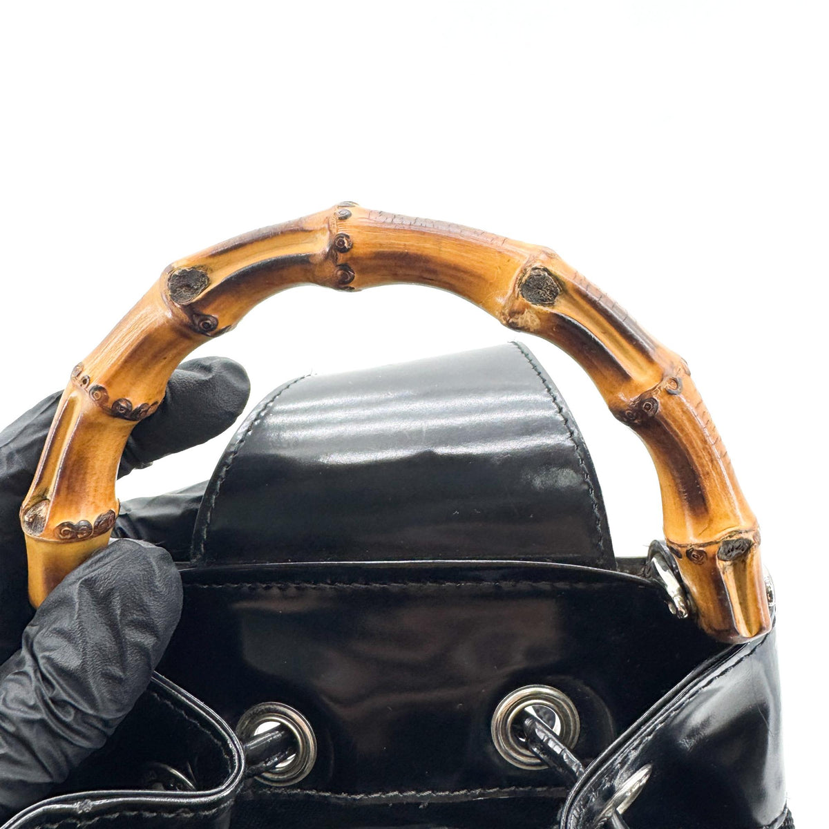 Gucci Bamboo Nylon Mini Backpack Black