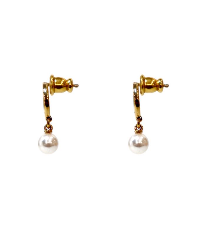 Fendi Pearl Drop F is for Fendi Gold Earrings