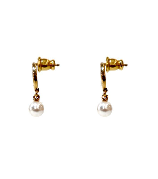 Fendi Pearl Drop F is for Fendi Gold Earrings