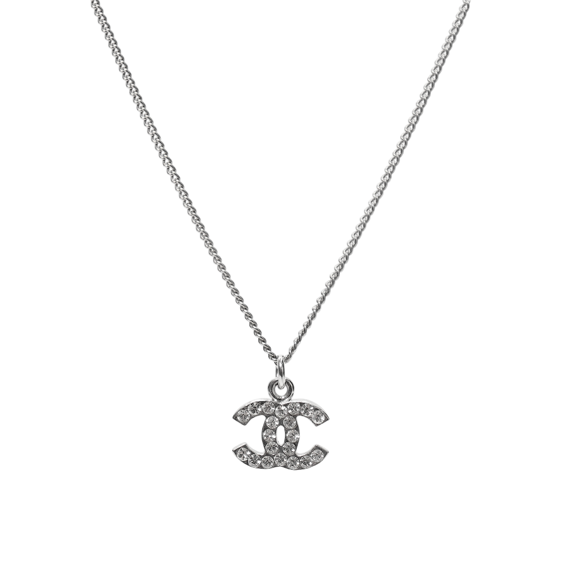 Chanel Cubic CC Silver Necklace