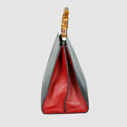 Bamboo Top Handle Tote Bag Shoulder Bag 453764