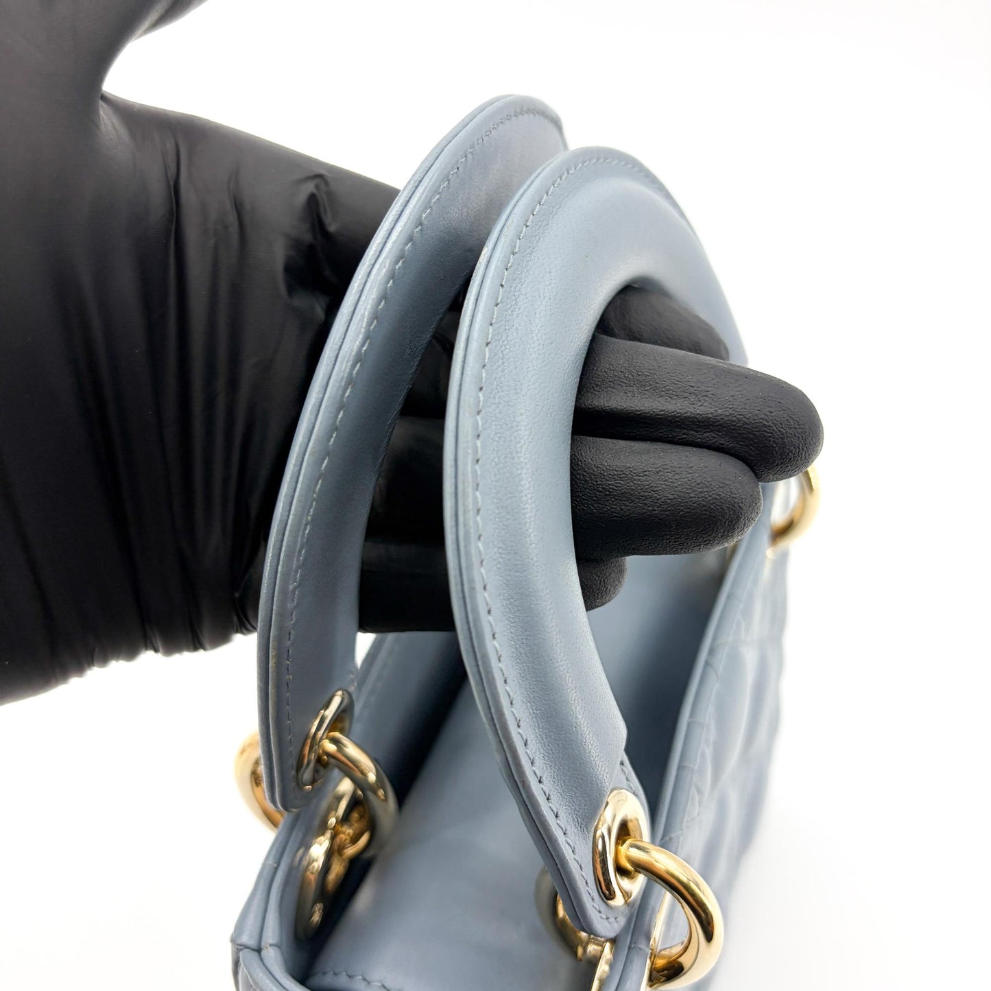 Dior Mini Lady Dior Bag Cloud Blue Lambskin Gold Hardware